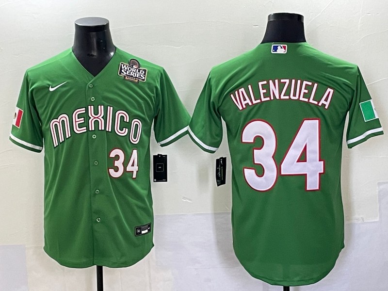 Men 2025 Los Angeles Dodgers #34 Valenzuela green Nike MLB Jersey style 5
